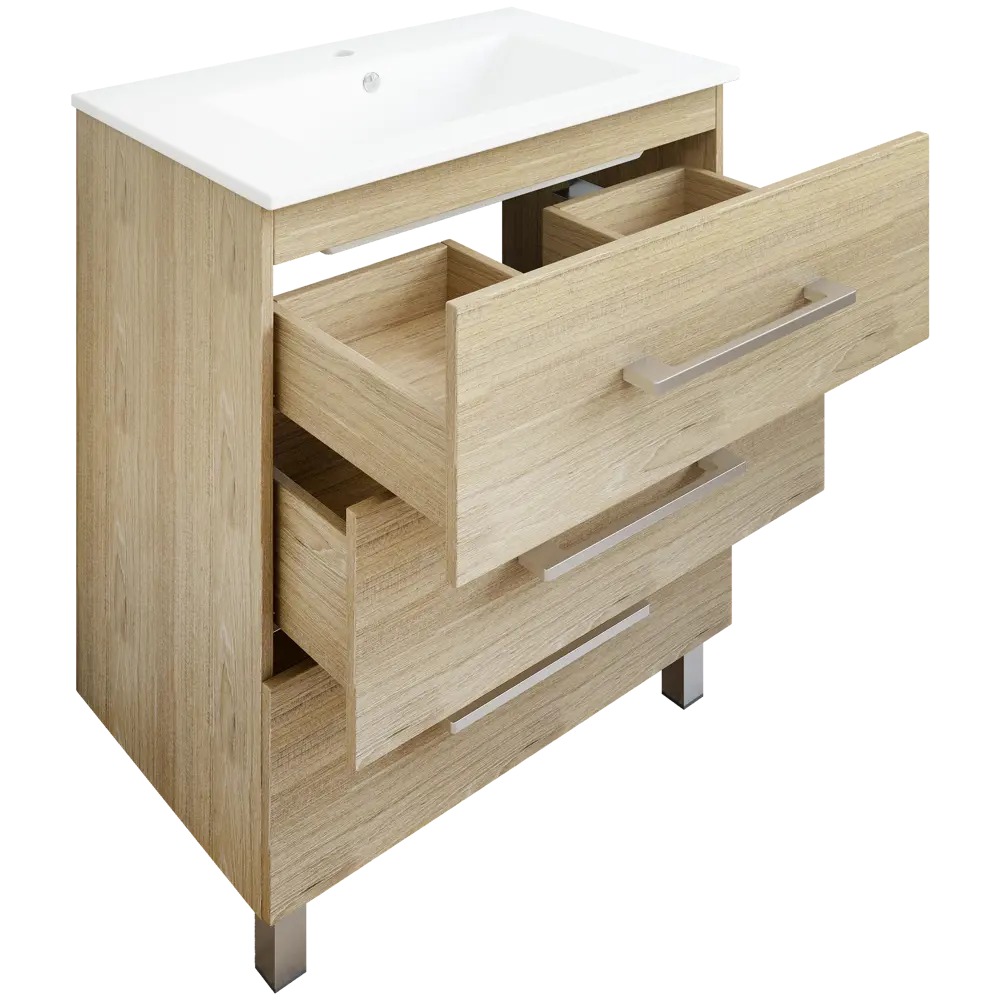 Тумба под раковину напольная Sanflor «Мадрид» 75x84 см цвет вяз STLM-2136381 - Вид №2