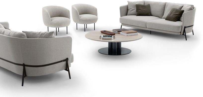 arflex Низкий круглый мраморный журнальный столик с журнальной полкой Cradle sun-id-1501038 - Вид №3