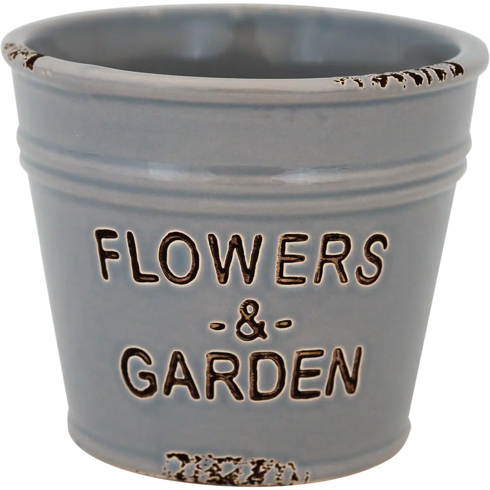 Кашпо-кактусник 8.5x8x10 см v0.4 л керамика серый GARDMAX STLM-2106539