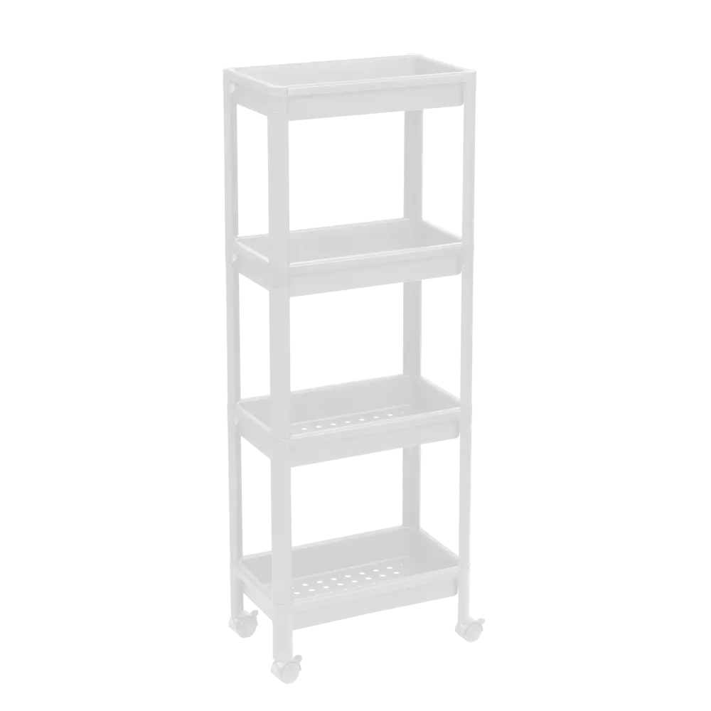 Этажерка для ванной комнаты широкая на колесах Vikea 39x23.4x105.5 см цвет белый 87818865 STLM-2135983 Santreyd