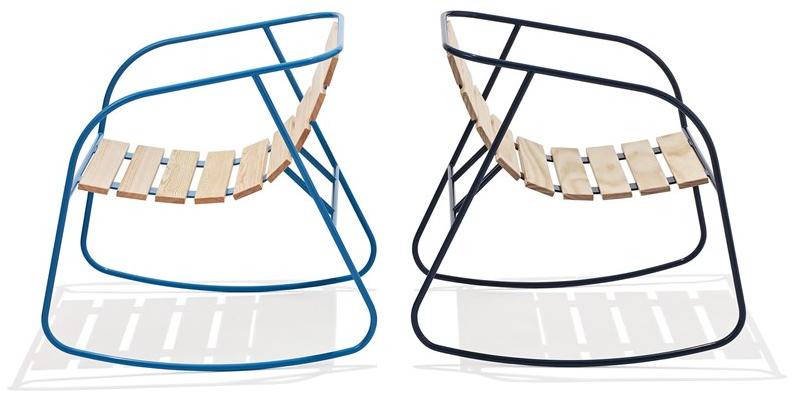 Nola Industrier Садовое кресло-качалка из стали и дерева Rocky U15-99mb/-99lb/-99s - Вид №3