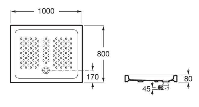 Керамический нескользящий прямоугольный поддон для душа Roca ITALIA 3740H ARCH-00093208 - Вид №9