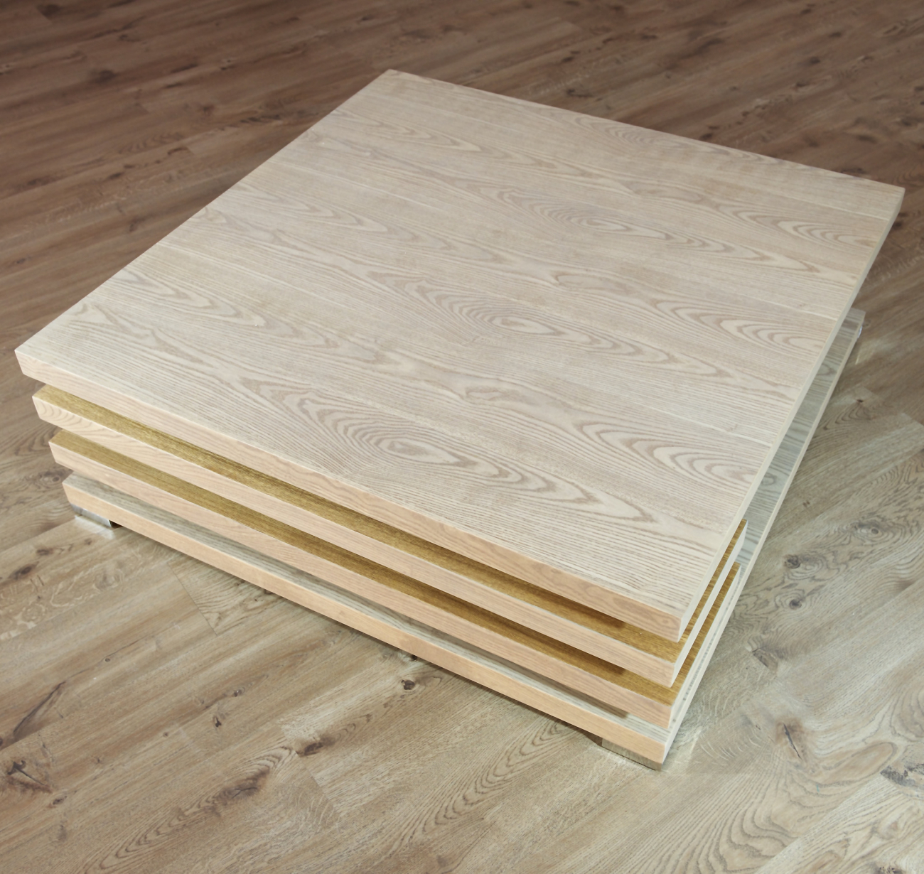 Журнальный столик деревянный квадратный с полкой Milano Light Brown PUSHA PUSHA 062894 Бежевый  - Вид №3