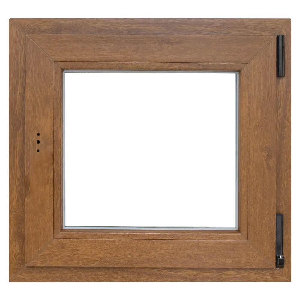 Окно пластиковое ПВХ Deceuninck одностворчатое 600x600 мм (ВxШ) правое однокамерный стеклопакет золотистый дуб STLM-2019333