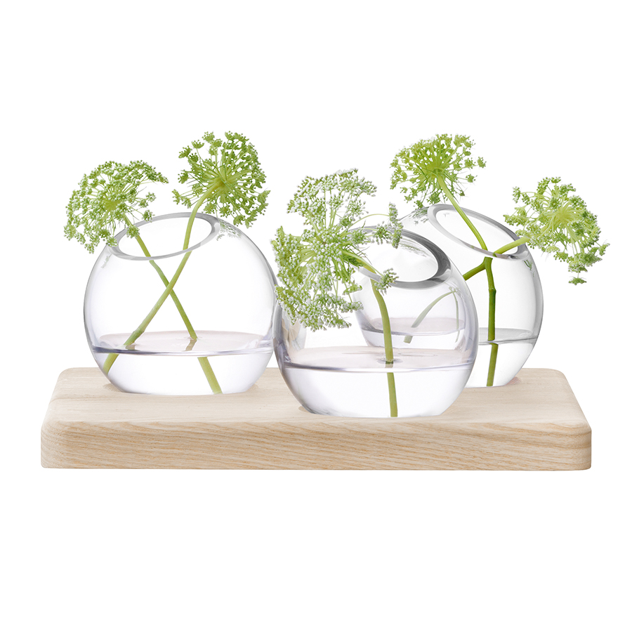 Трио ваз на подставке 8 см прозрачные Axis LSA INTERNATIONAL ДИЗАЙНЕРСКИЕ 253370 Прозрачный  - Вид №2