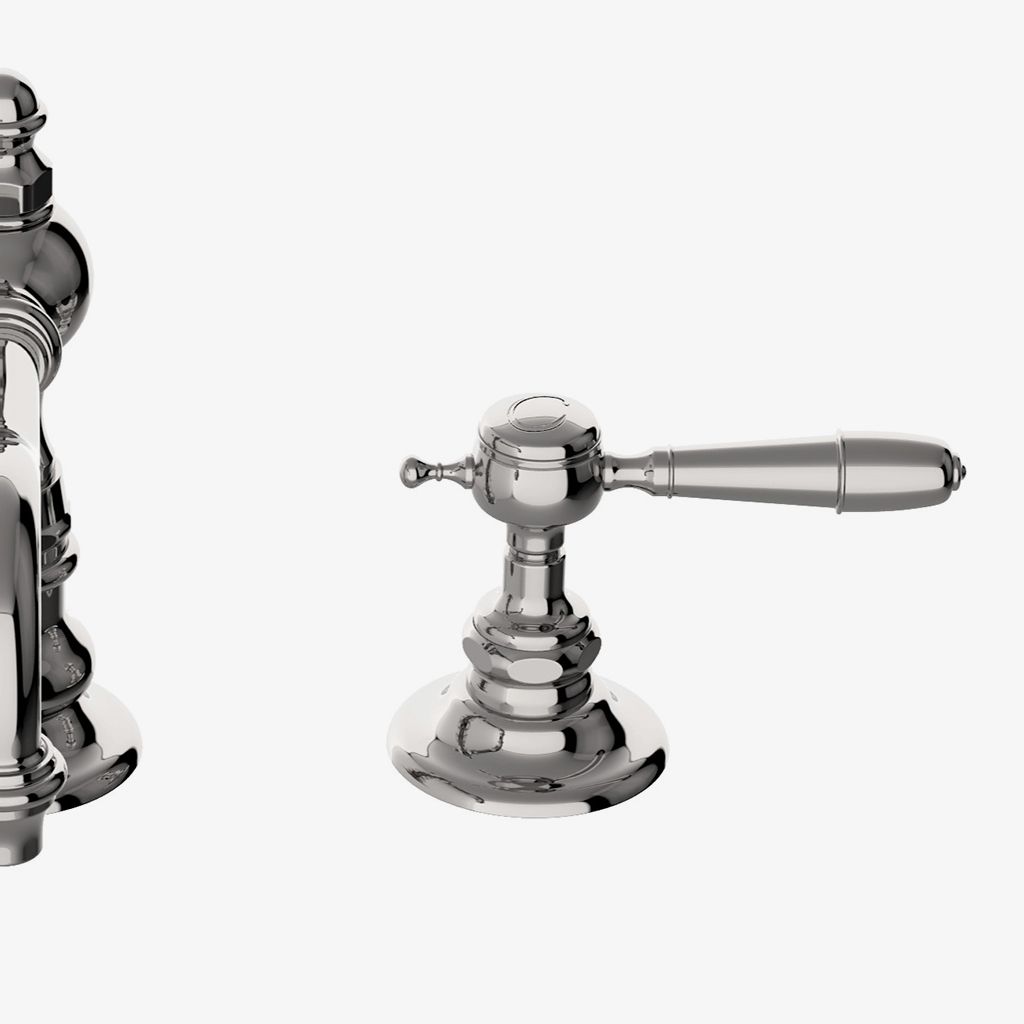 JULS20 Julia Высокопрофильный смеситель для унитаза с тремя отверстиями на палубе с металлическими ручками Waterworks - Вид №1