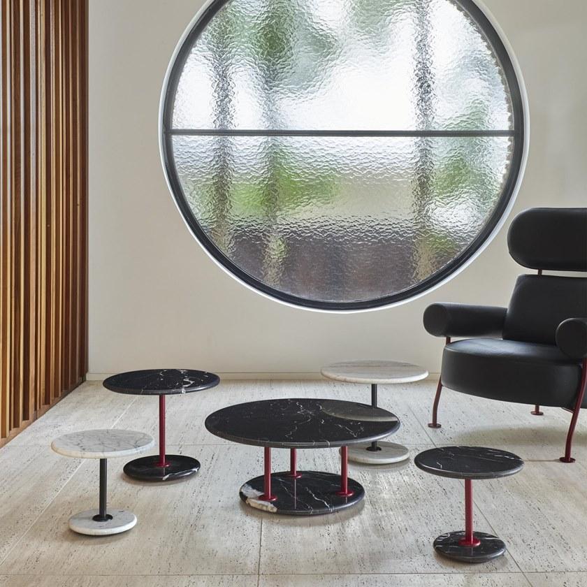 Ligne Roset Низкий круглый мраморный журнальный столик  19960390-19960391  - Вид №2