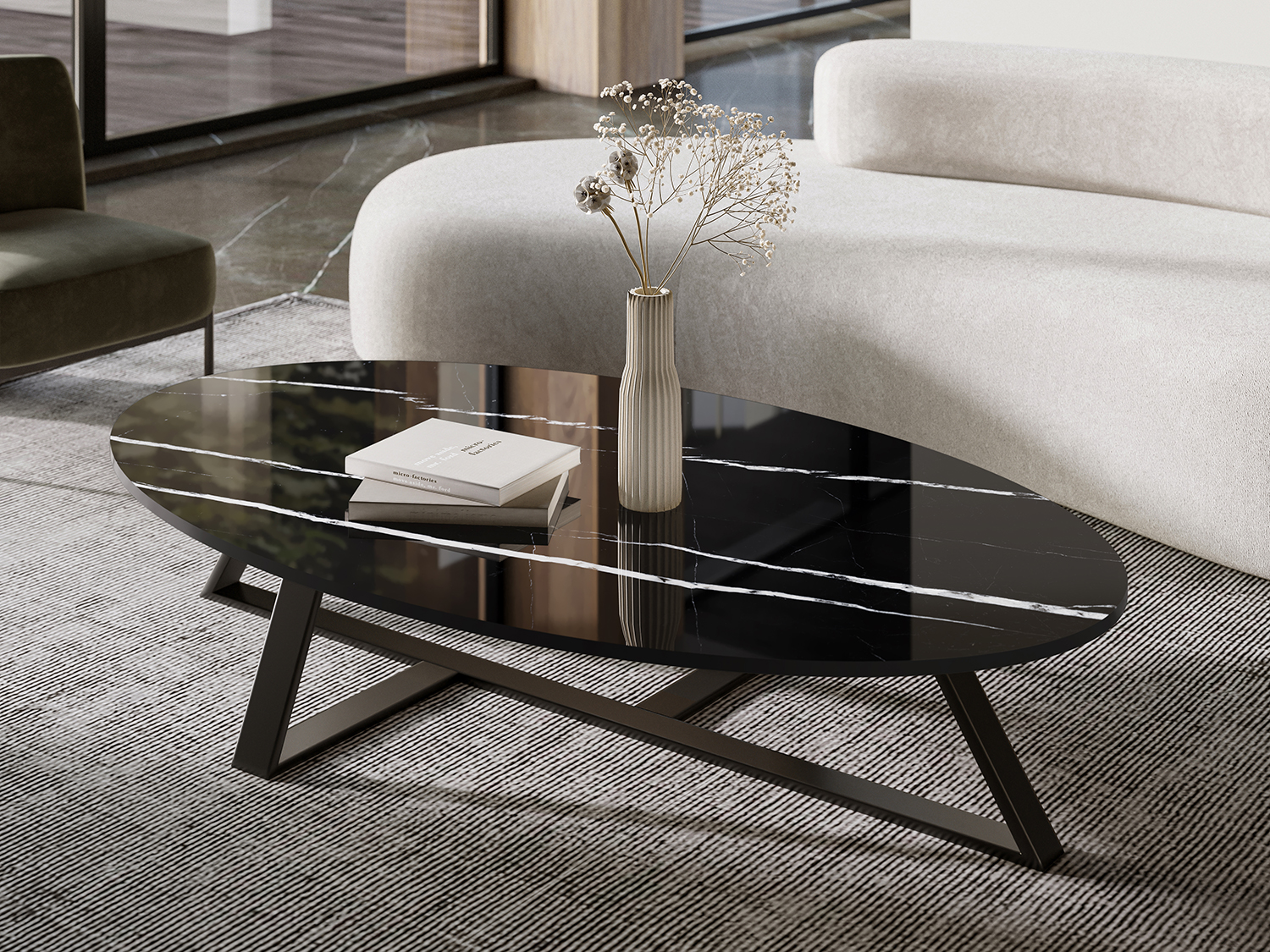 Бесконечная элегантность: керамический слэб NERO MARQUINA STP-ST153 INCOLOR Double Polished - Вид №10