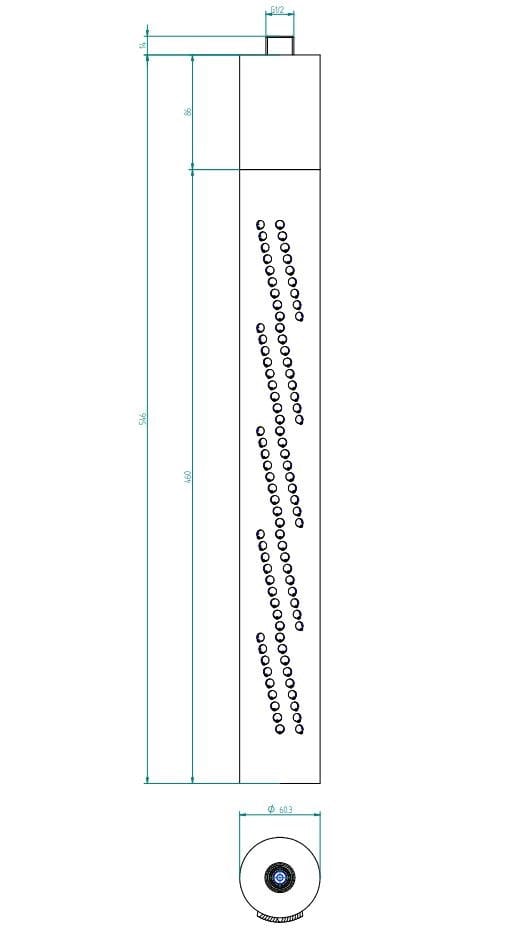 Потолочная душевая головка из нержавеющей стали Zazzeri Z316 MONO ARCH-00037267 - Вид №10