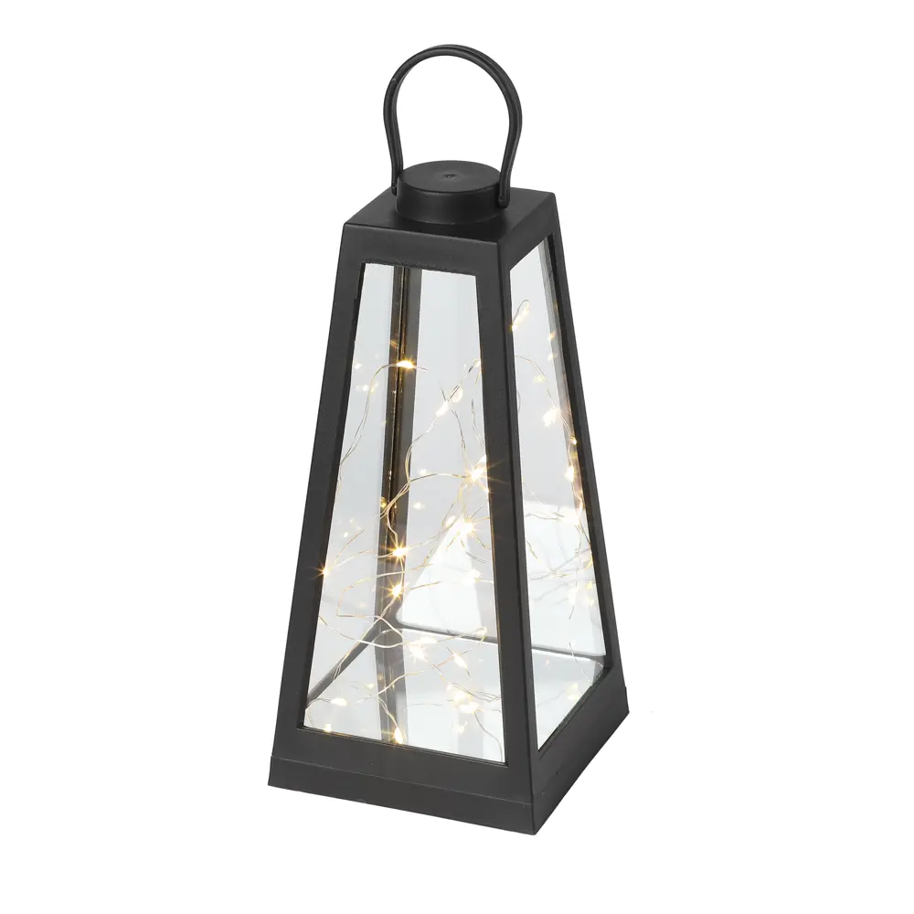 89380288 Электрогирлянда - фигура Фонарь с росой для дома 20 ламп 24 см черный STLM-1340925 Santreyd  - Вид №1