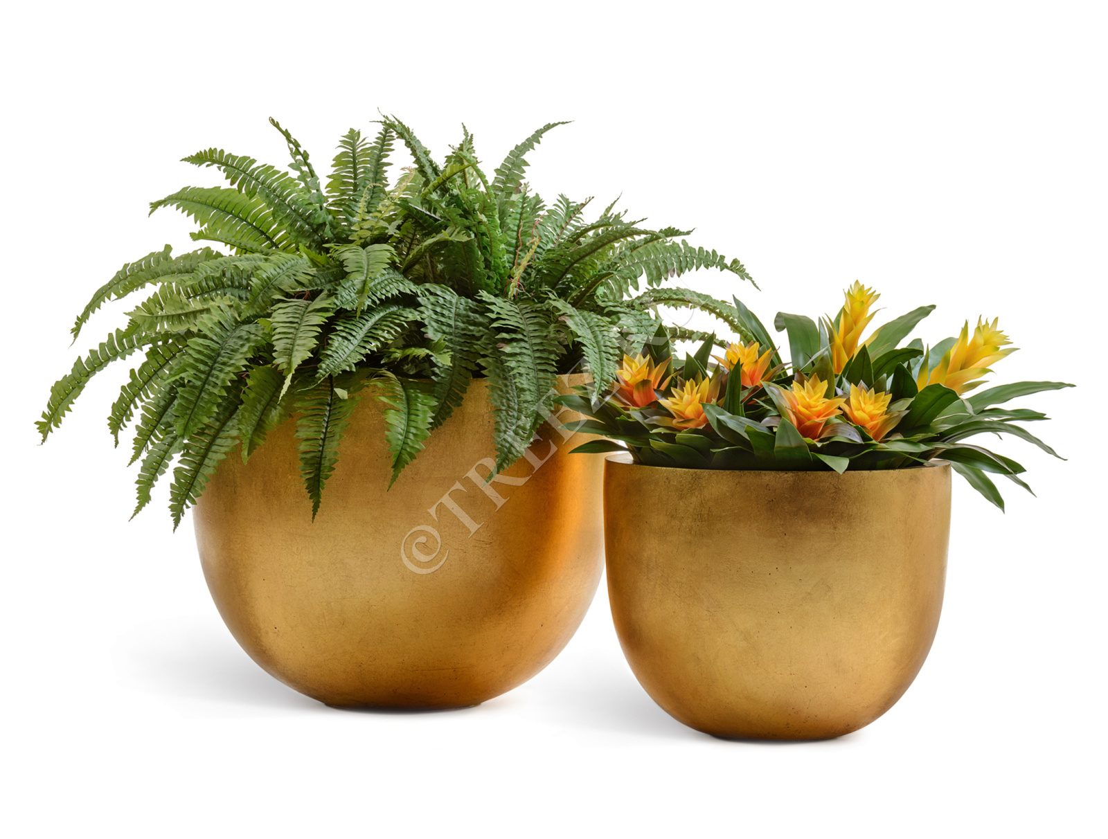 41.3319-04-027-GLD-60 Кашпо  Effectory - серия Metal - Низкая конус-чаша - Сусальное золото Цветочная коллекция  - Вид №3