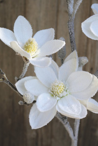 3012 799 a3 Искусственная ветка цветка магнолии, матовая, 114 см, белая матовая H-andreas