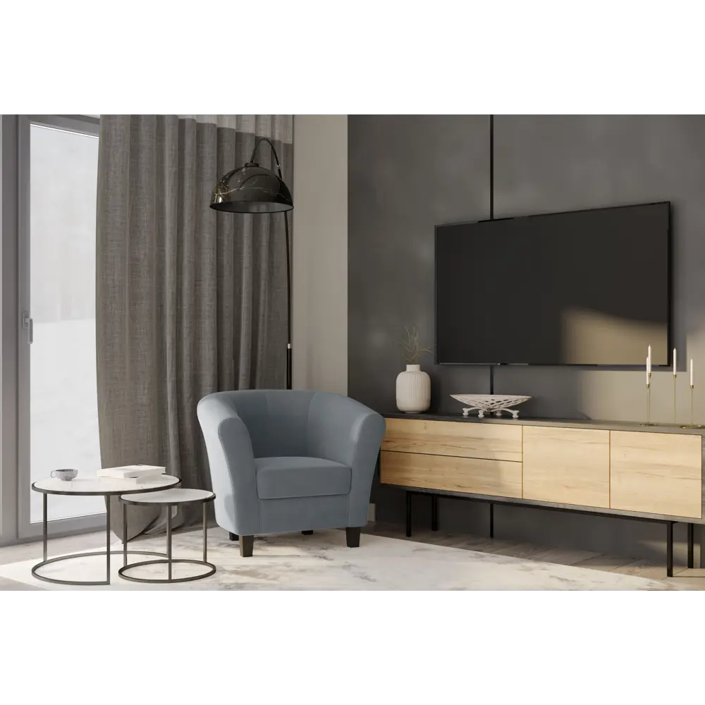 Кресло полиэстер Seasons Марсель CAMARO32 серое 85x73x77 см 85098314 STLM-2033348  - Вид №2