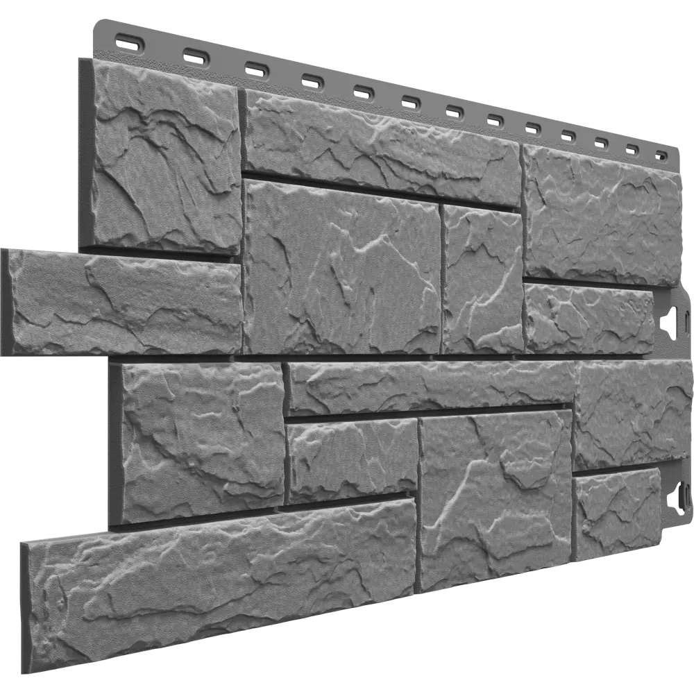 Фасадная панель Docke Dacha Камень крупный серый 0.38 м² DÖCKE Сланец STLM-2098299 - Вид №1
