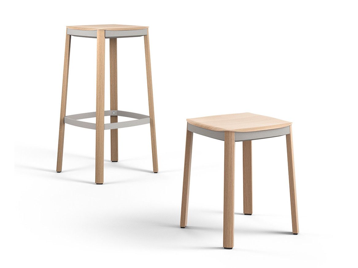 Деревянный барный стул с подставкой для ног Brunner nate ARCH-00058780 - Вид №1