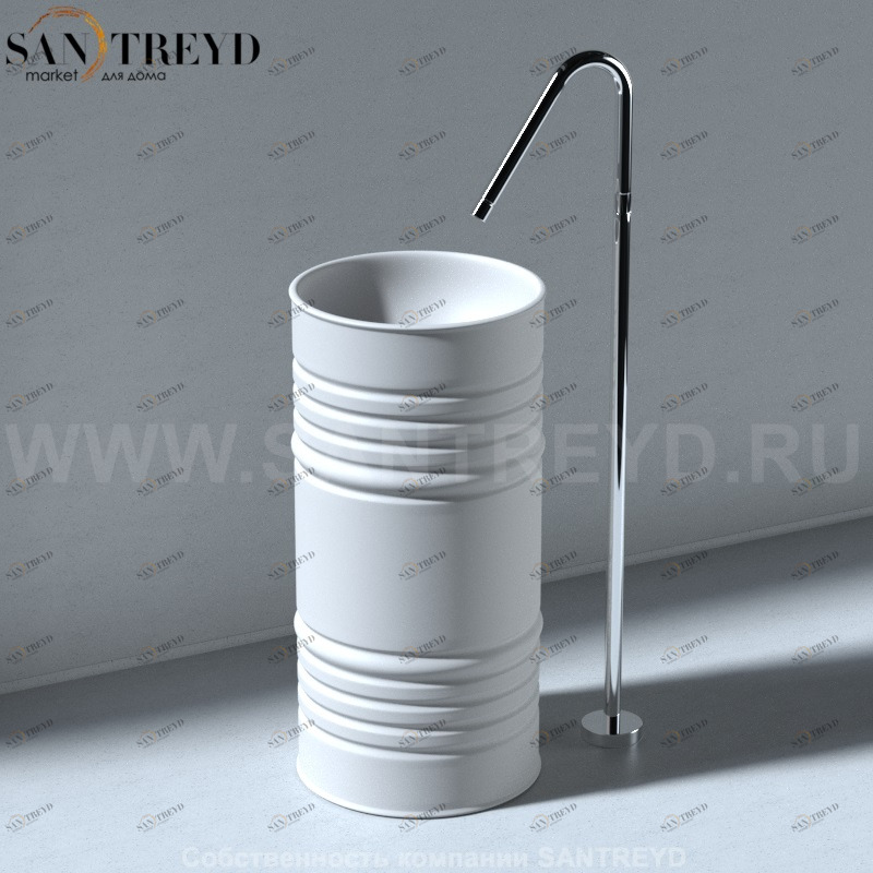 4742K59 Напольная раковина стоящая круглая Kerasan Artwork