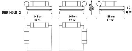 B&B Italia Outdoor Садовый диван из ткани с шезлонгом Ribes sun-id-1471587 - Вид №24