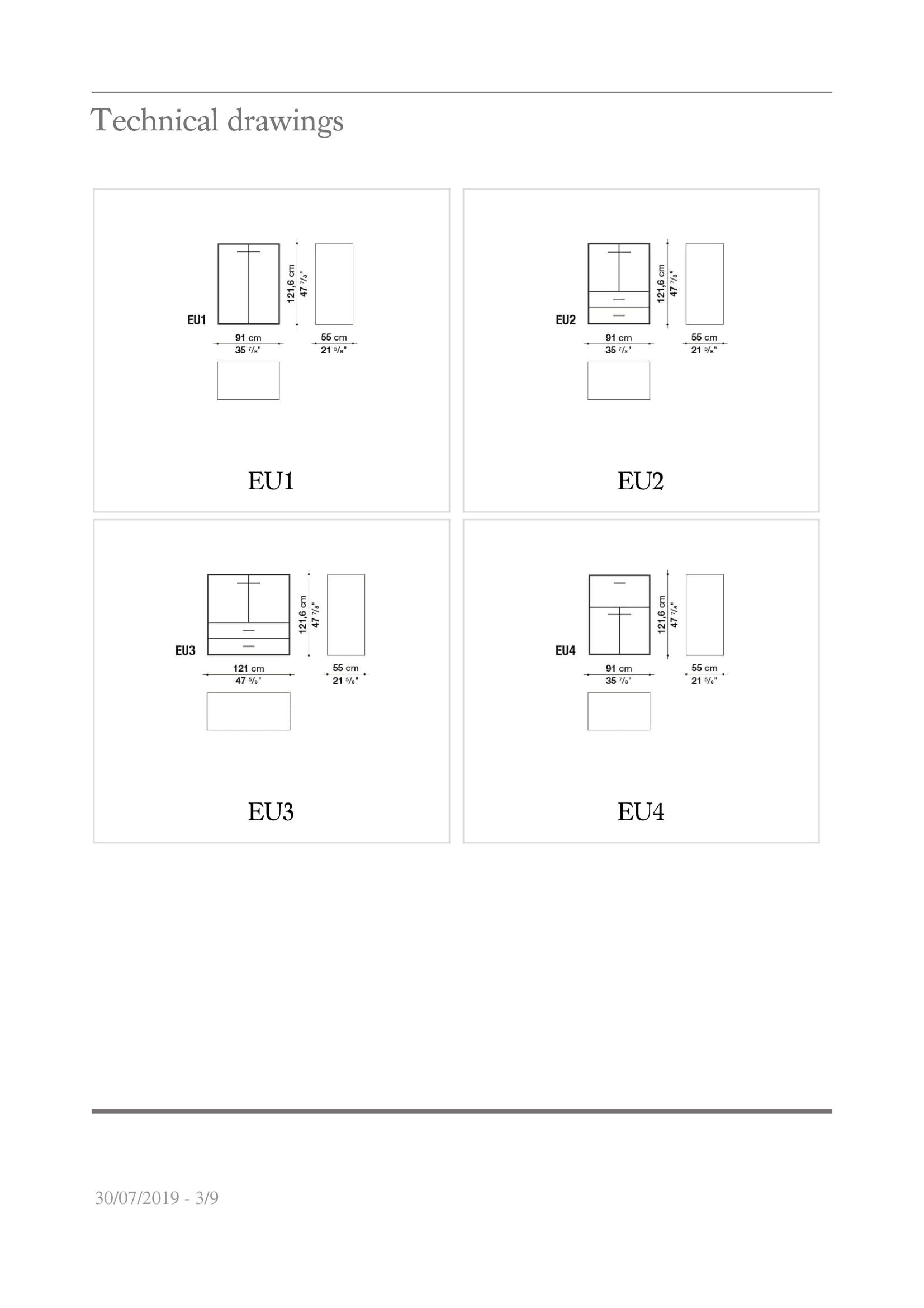 Эвкалиптовый шкаф с ящиками B&B Italia ARCH-00019595 - Вид №2