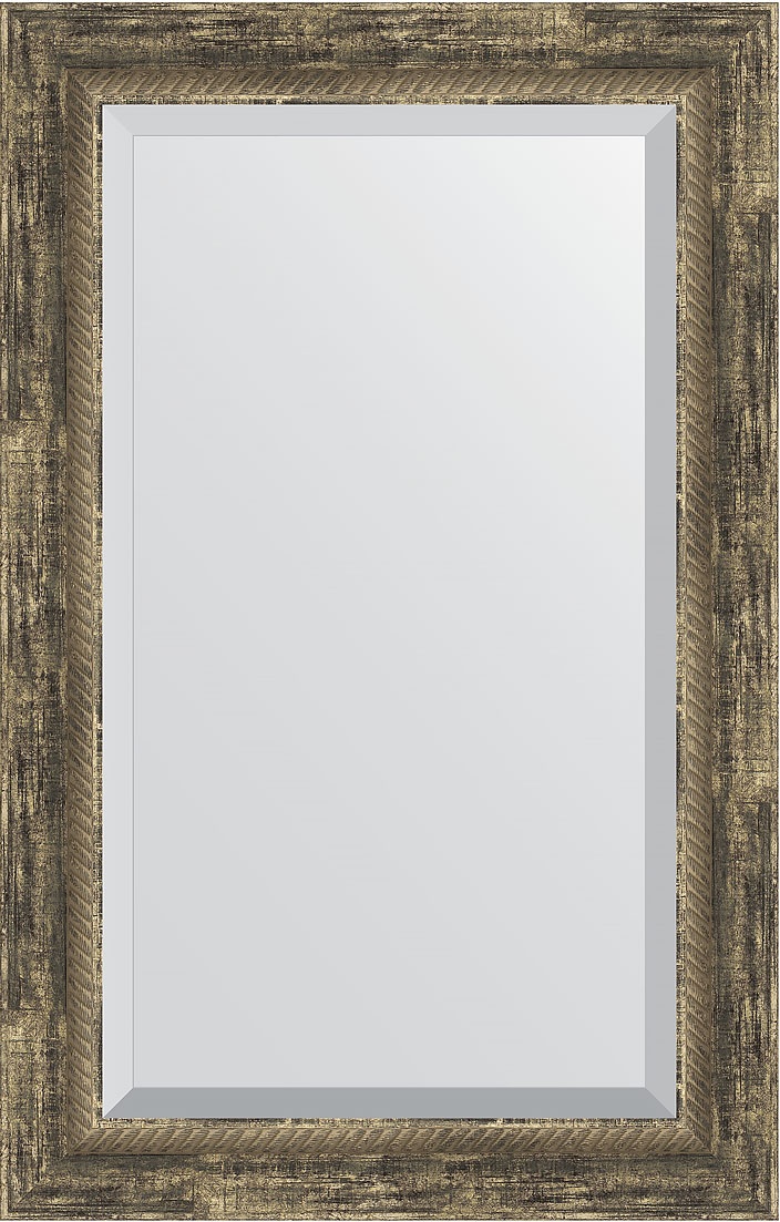 BY 3408 Зеркало с фацетом в багетной раме - старое дерево с плетением 70 mm EVOFORM Exclusive