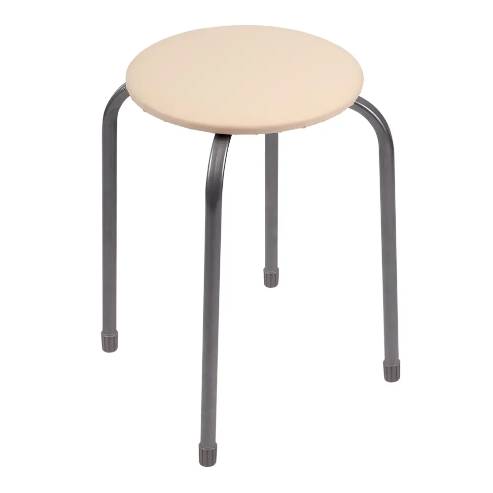 Табурет Эконом ТБ3/СЛ 30x45x30 см ножки металл/серый сиденье искусственная кожа серый Santreyd STLM-2160473