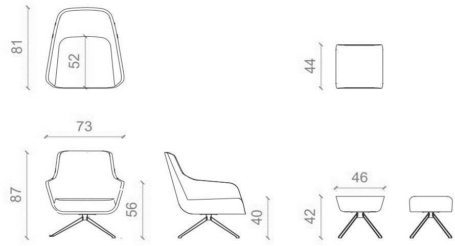 B&T Design Кресло на козелке в коже с подлокотниками Lamy sun-id-1395950 - Вид №4