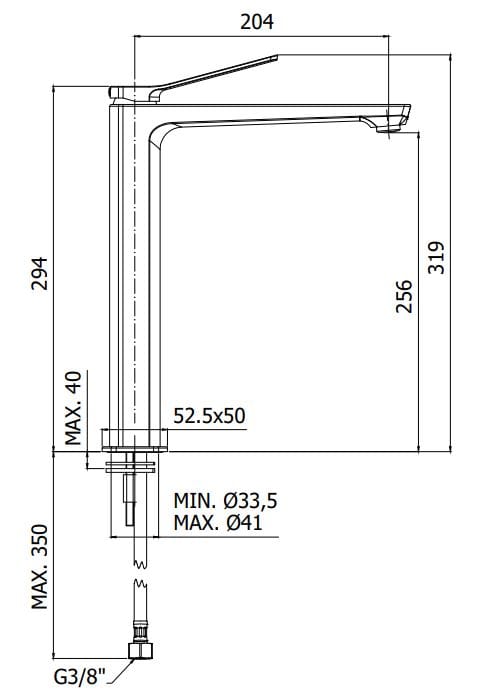 Смеситель для раковины высокого пола RUBINETTERIA PAFFONI Tilt ARCH-00029867 - Вид №2