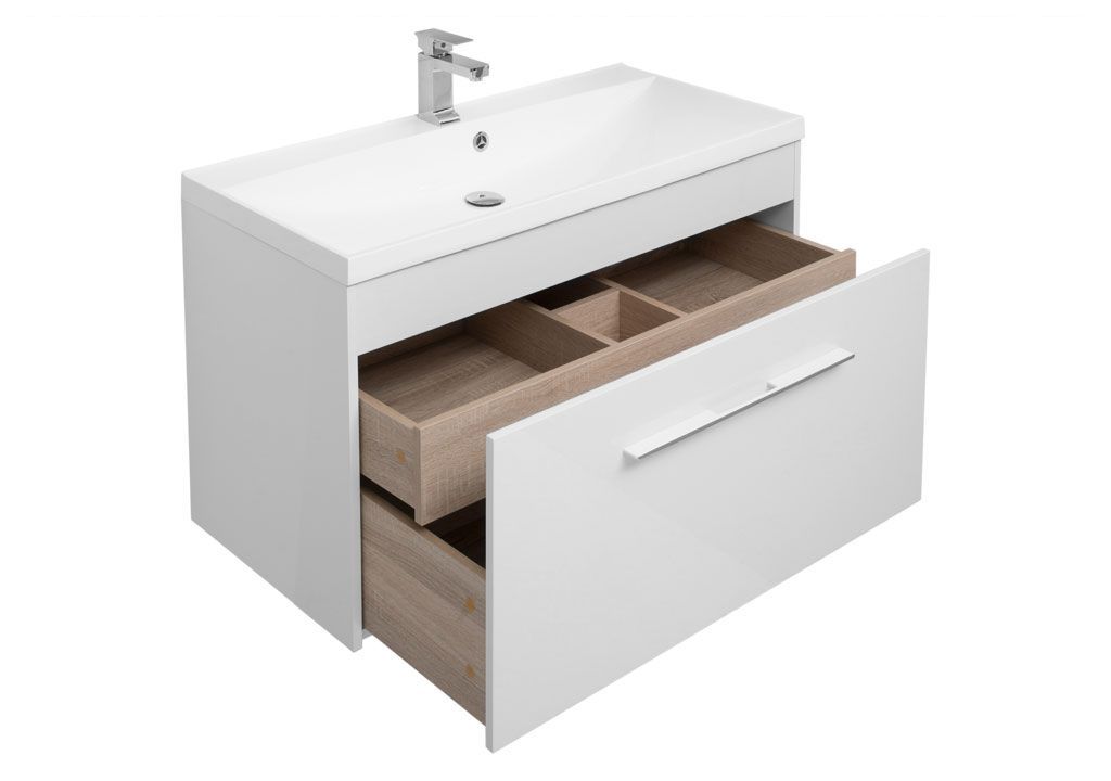 Тумба с раковиной Aquanet Августа 100 белый 0021001900204096 - Вид №3