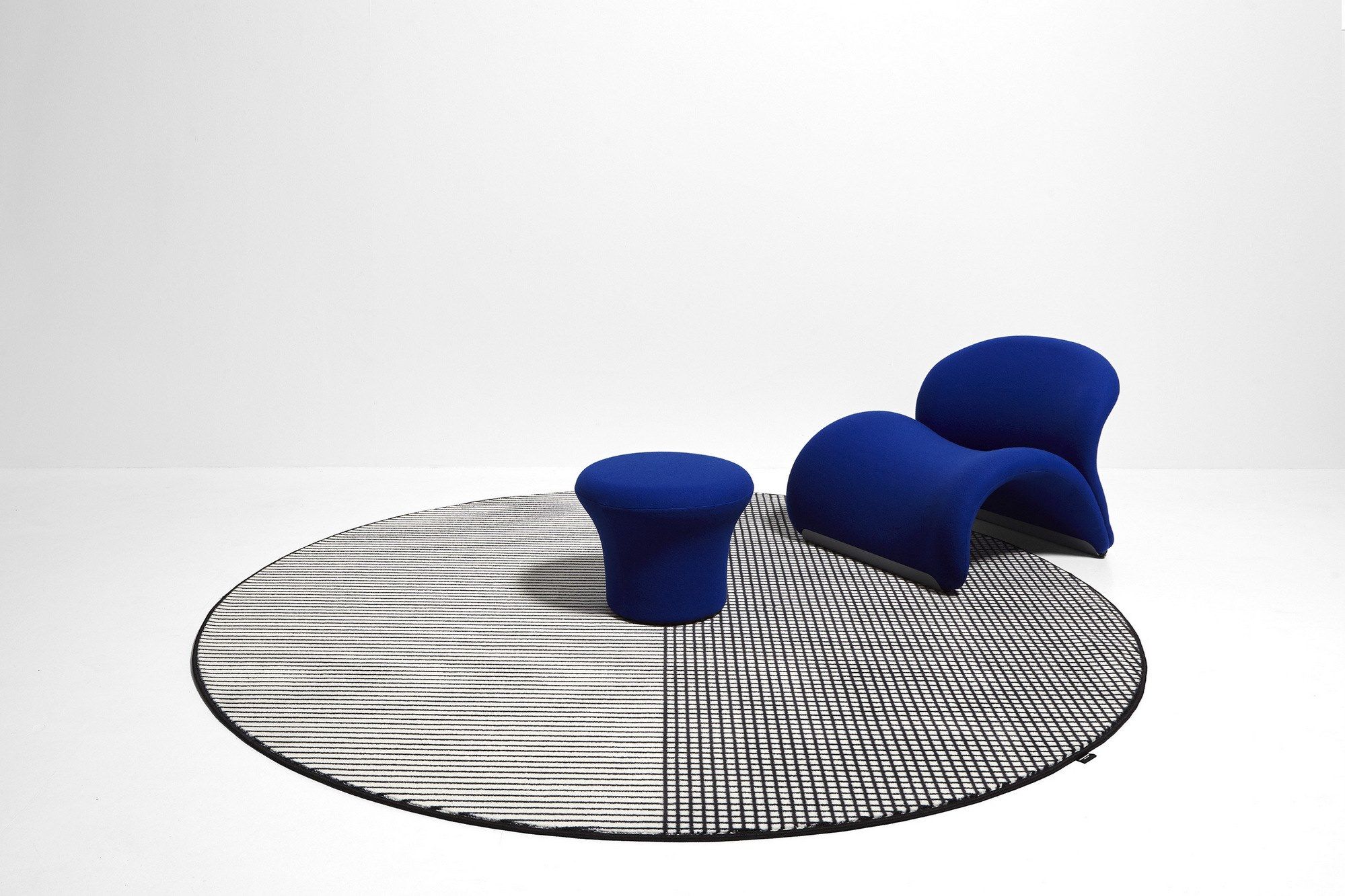 Полосатый бархатный круглый ковер Antoniolupi Tramato ARCH-00057474 - Вид №2