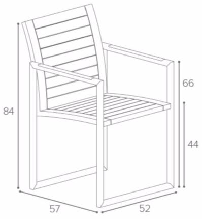Royal Botania Садовые санки из тика с подлокотниками Ninix sun-id-1457240 - Вид №5