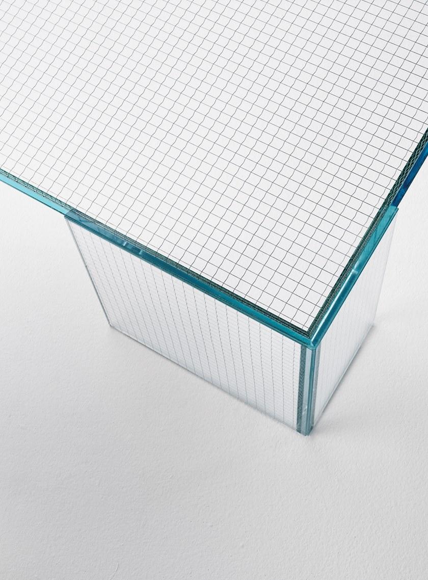 Glas Italia Низкий прямоугольный журнальный столик из хрусталя Grid Gri03 - Вид №1