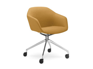 Тканевый поворотный стул с колесами