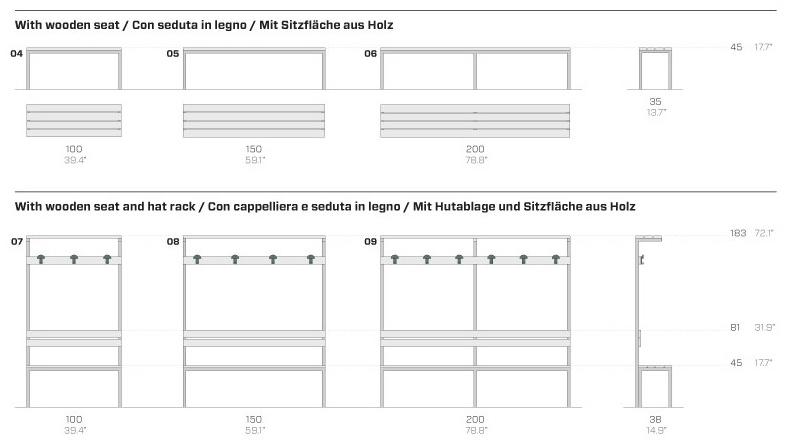 Fantin Скамейка для спортивных сооружений из металла и дерева Panck sun-id-1400320 - Вид №4