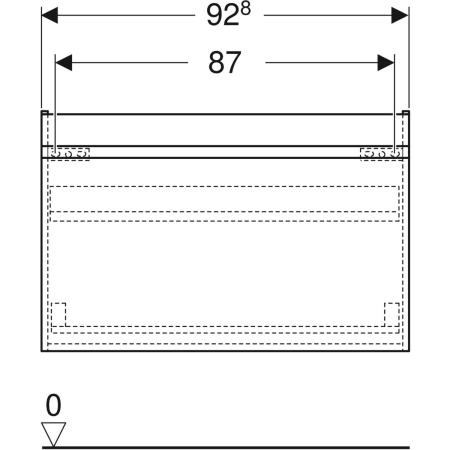 501.904.JR.1 Шкафчик для раковины Geberit Renova Plan, с одним выдвижным ящиком и одним внутренним выдвижным ящиком Geberit  - Вид №52
