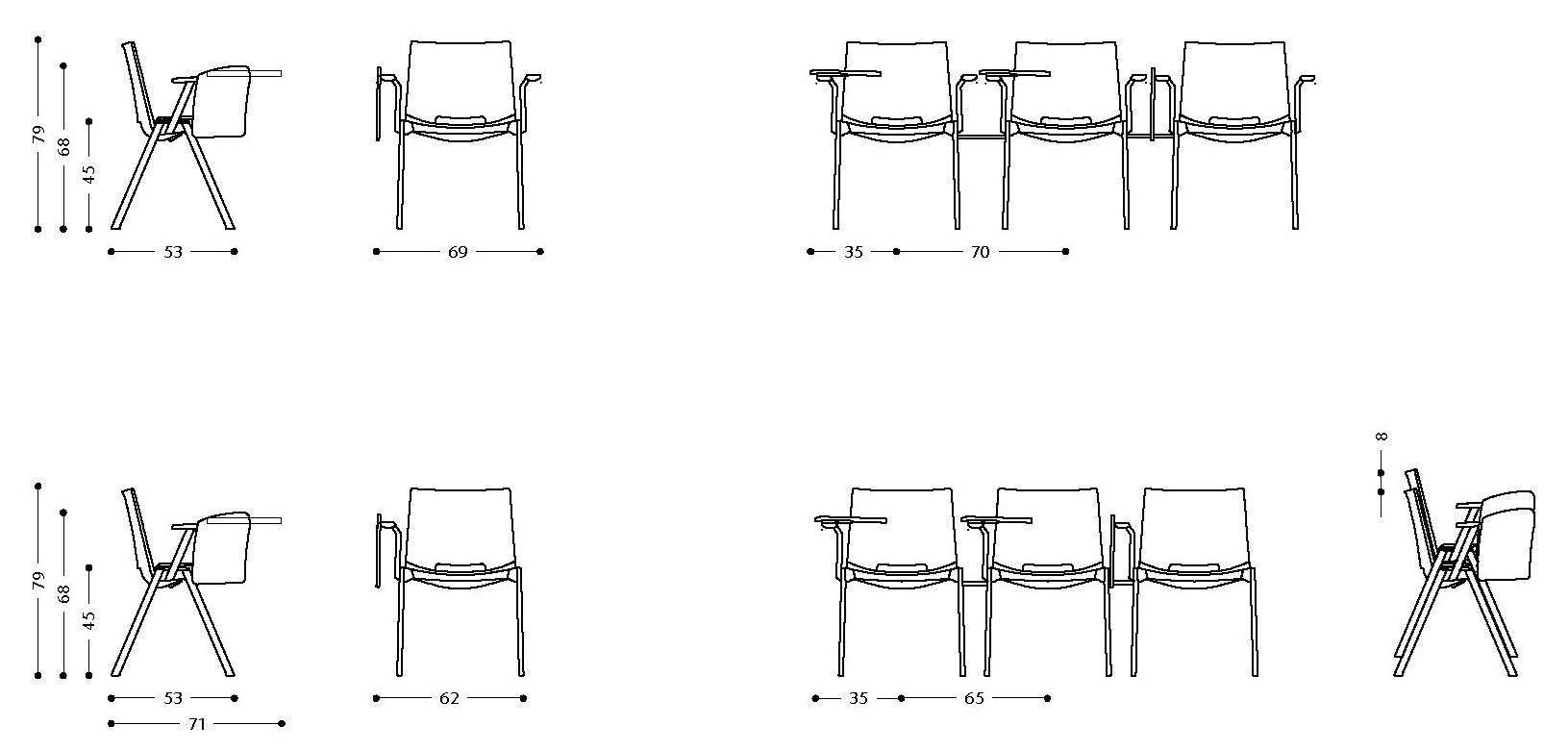Стул конференции с опрокидыванием LAMM Hl3 ARCH-00095505 - Вид №8