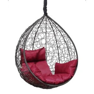 91930862 Кресло подвесное Laura outdoor Sevilla 1-но местное до 130 кг черный и бордовый STLM-1496335