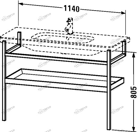 DS988409191 DuraStyle Мебельные аксессуары - полотенцедержатель с полочкой Серо-коричневый декор Duravit