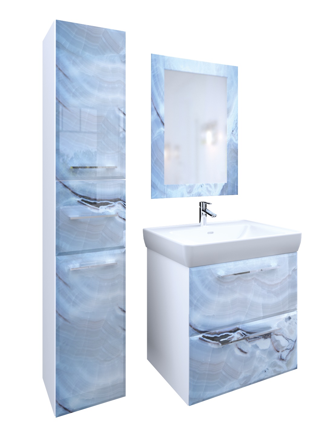 У72754 Тумба Visbaden 60П 2в.я. Blue marble 1 Marka Visbaden 