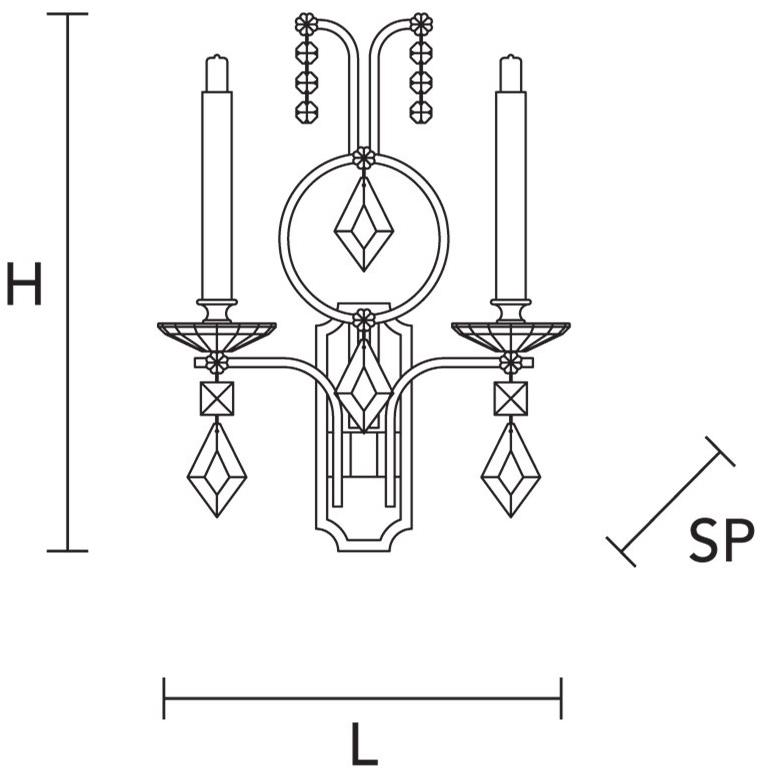 Masiero Бра в классическом стиле с галогенными кристаллами Lizzi sun-id-1344675 - Вид №1