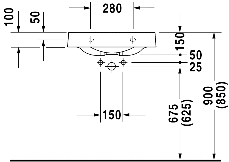 0449580023 Подвесная раковина настенная овальная Duravit Architec - Вид №2