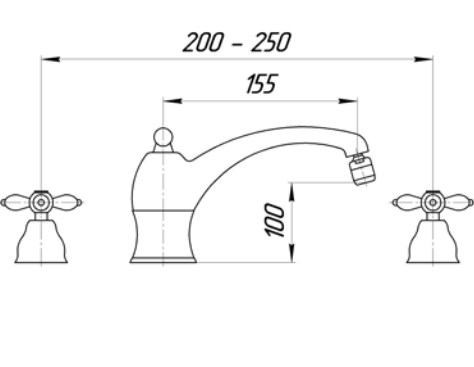 Смеситель MIGLIORE Prestige ML.PRS-725P.CR для биде - хром, на 3 отверстия  - Вид №1