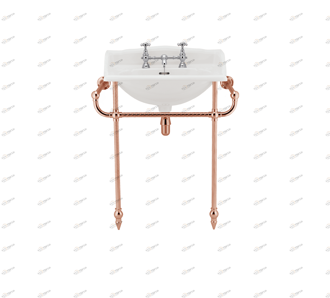 Gentry Home Таз большой белый Victorian Розовое золото GH101219