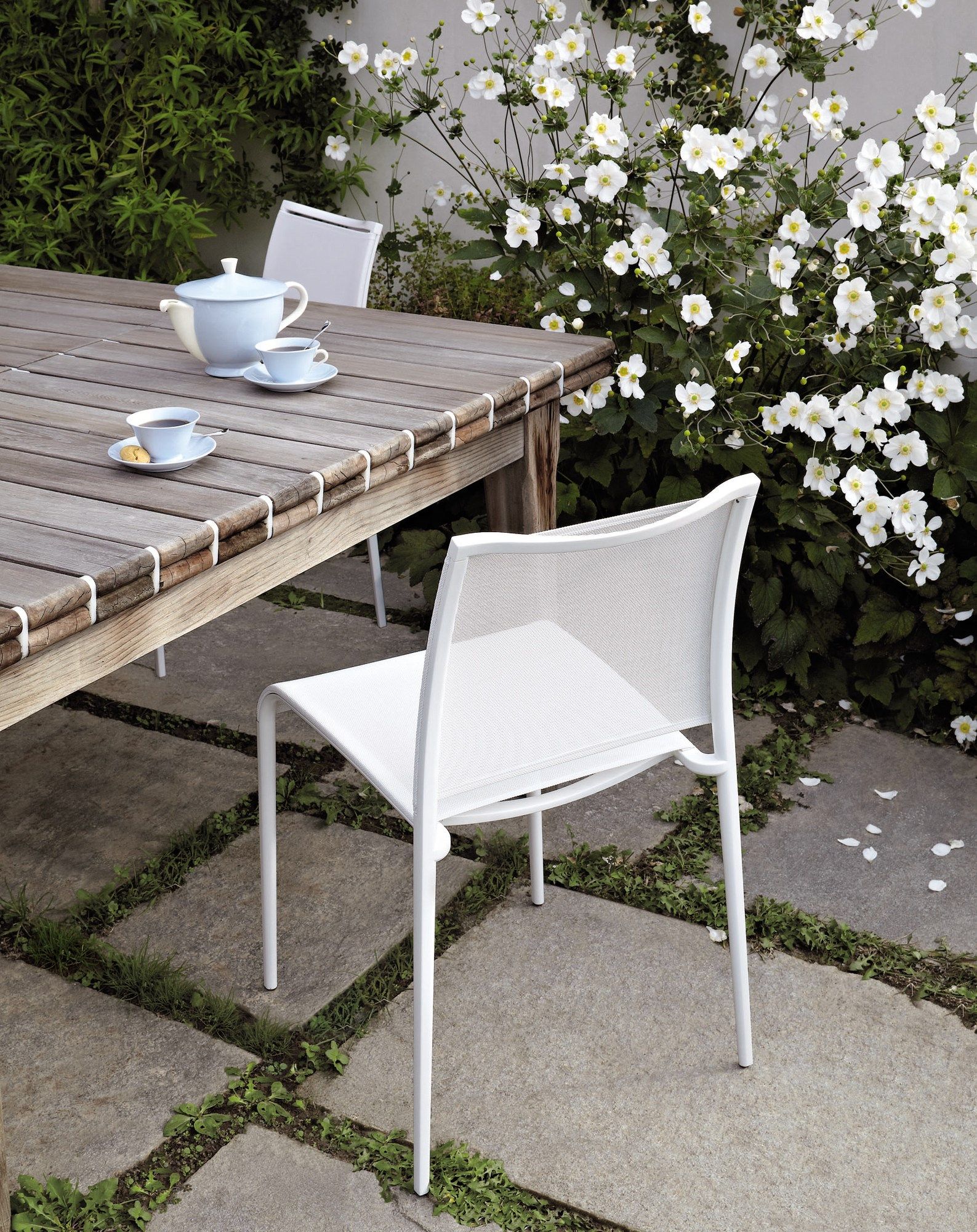 Штабелируемый садовый стул из полиэстера Desalto песок ARCH-00151213 - Вид №3