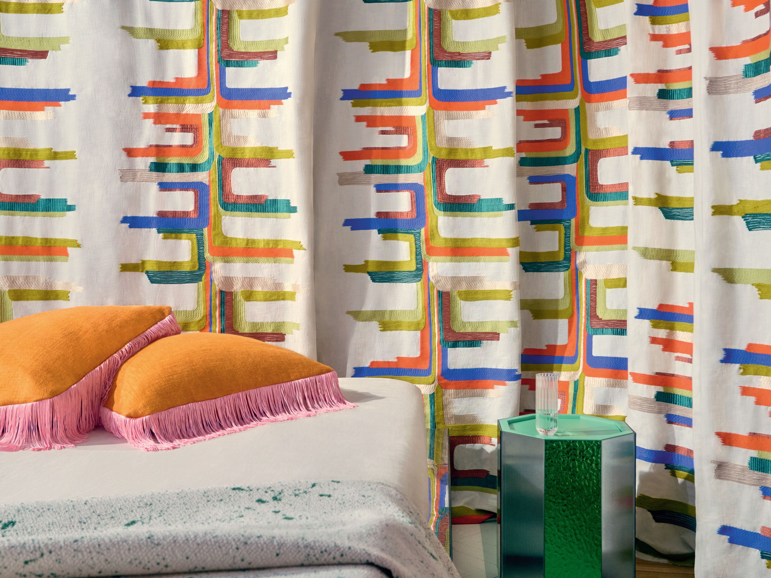 Хлопчатобумажная ткань с вышивкой Élitis Excentric ARCH-00087536