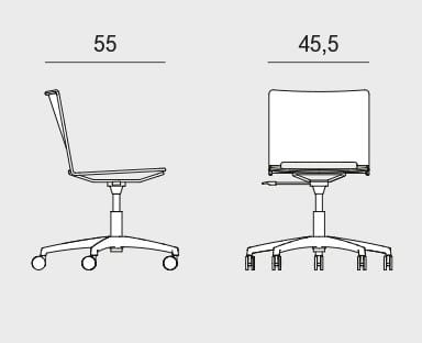 Тканевый регулируемый по высоте рабочий офисный стул с колесами Viganò Daisy ARCH-00128269 - Вид №2