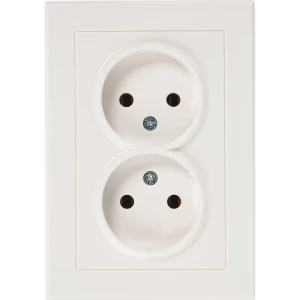 Розетка двойная встраиваемая Lexman Виктория без заземления цвет белый