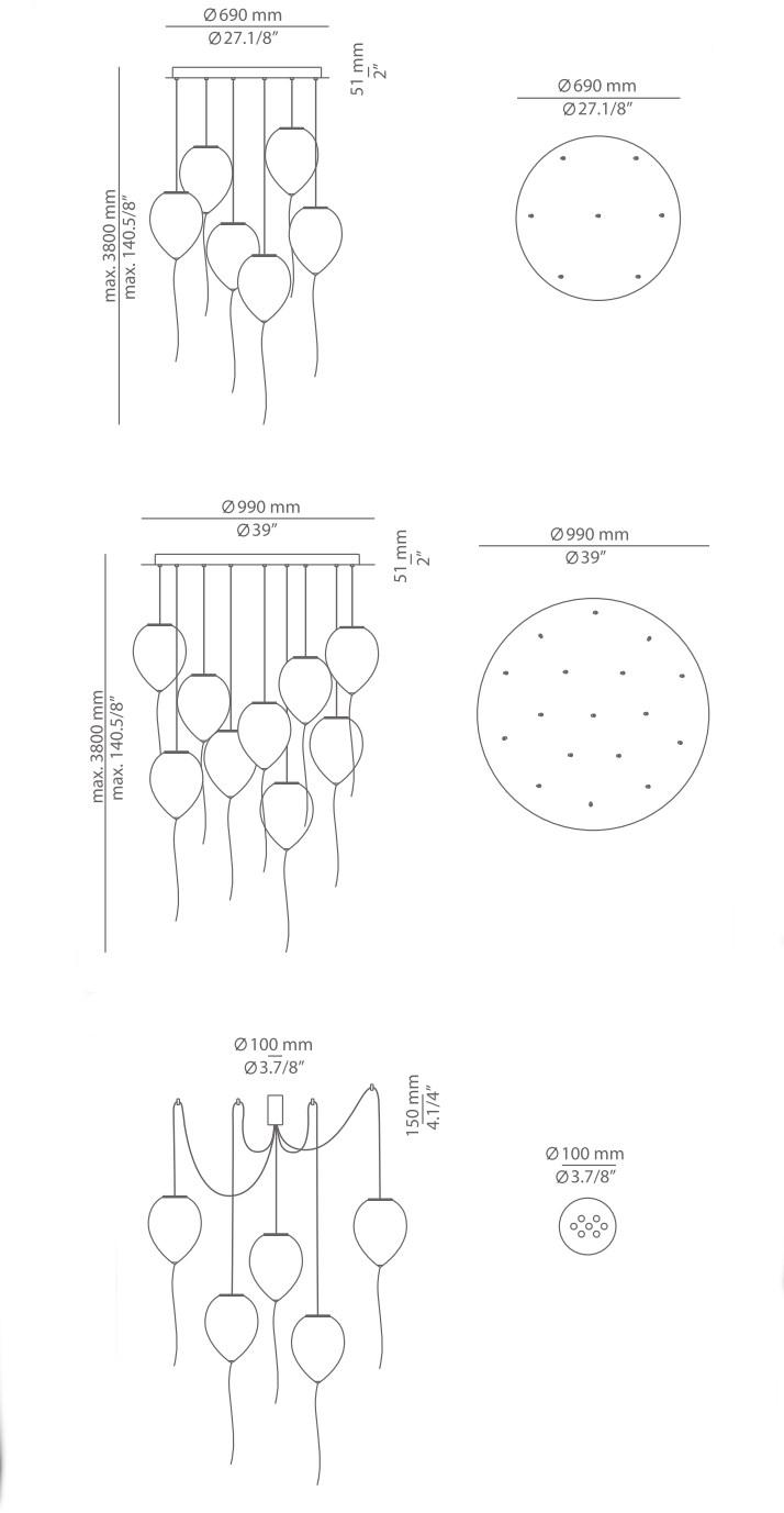 Estiluz Светодиодный подвесной светильник из полиэтилена Balloon T-3055 - Вид №5