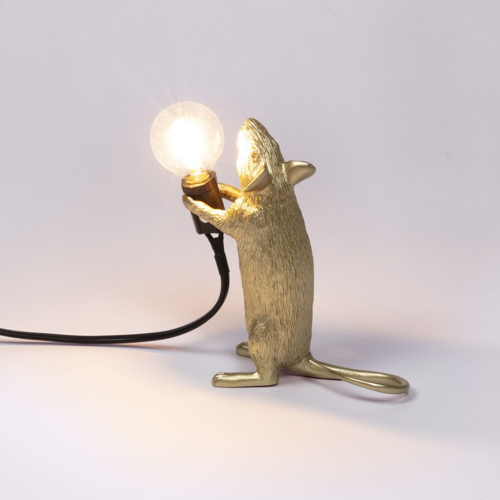 Настольная лампа 14,5х6 см золотая Mouse Lamp Gold Step 15070 GLD SELETTI ЖИВОТНЫЕ, МЫШЬ 00-3882463 Золото  - Вид №5