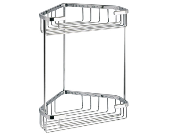 2481(13) Gedy, решётка угловая 2-х уровневая, высота 27 см, цвет хром 