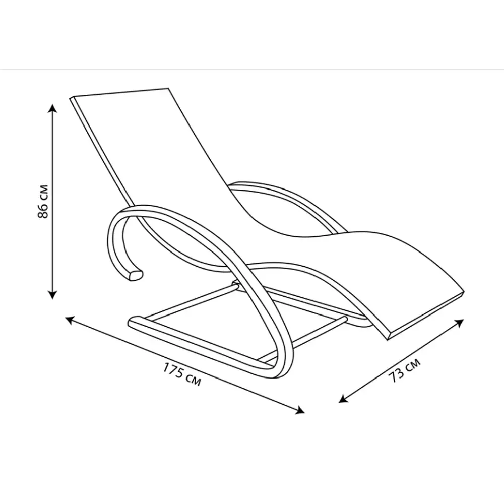 Шезлонг Ницца 155x73x86 см сталь серый Santreyd STLM-2174232 - Вид №5