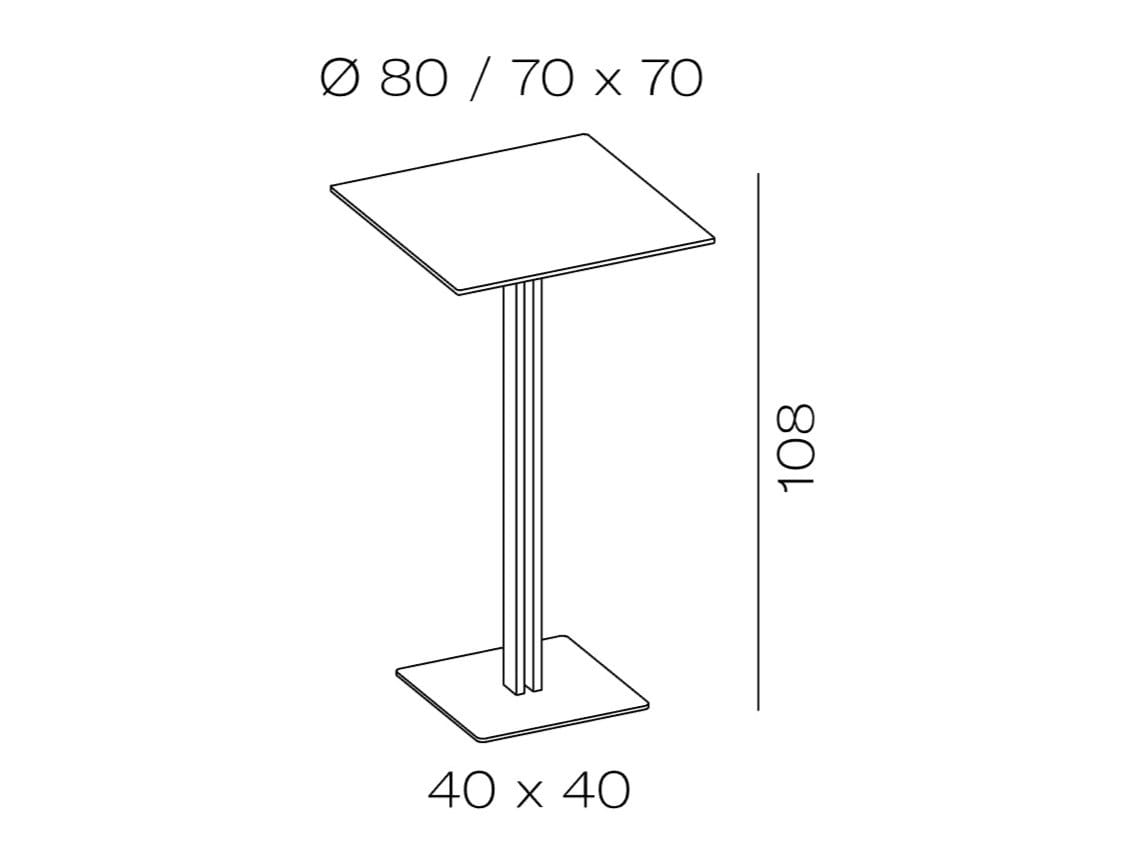 Высокий круглый стол из стали с порошковым покрытием Vergés сэндвич ARCH-00122772 - Вид №4